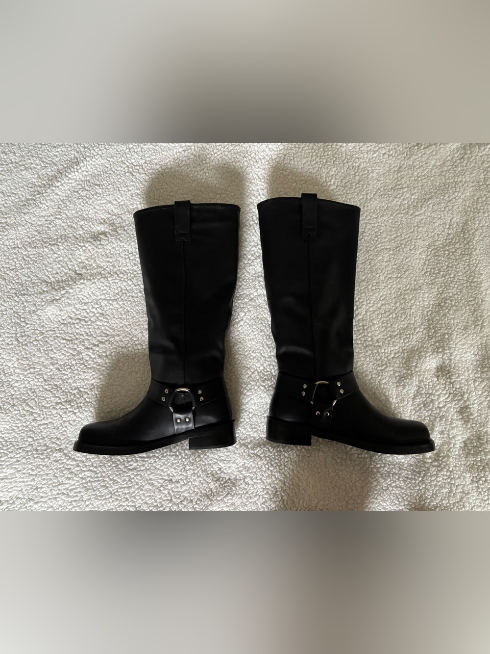 Tall Black Motorcycle Boots - Picture 1 of 3